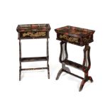 A pair of early 19th century Japanese export lacquer work tables