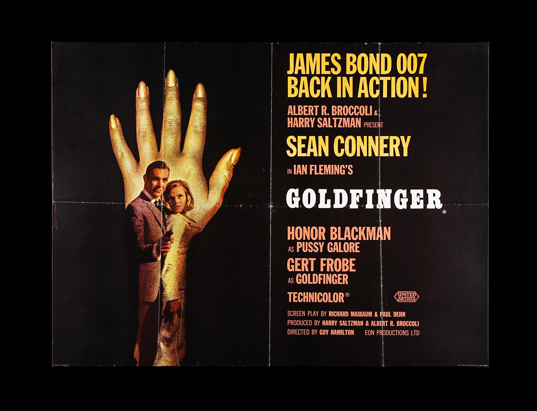 GOLDFINGER (1964) - UK Quad "Style-B" Poster, 1964