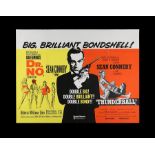 DR. NO (1962) / THUNDERBALL (1965) - UK Quad Double-Bill Poster, 1972 Re-Release