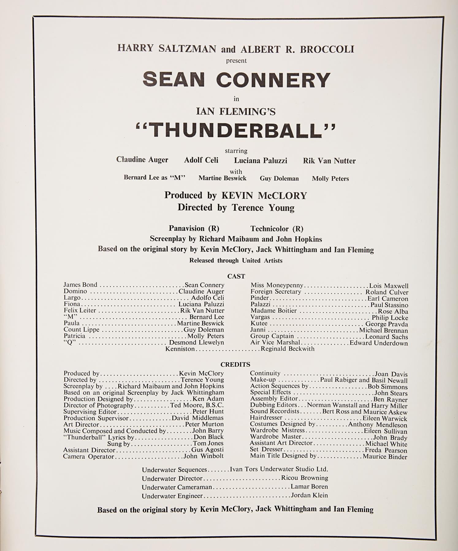 THUNDERBALL (1965) - Birmingham Regional Premiere Programme, 1965 - Image 2 of 5