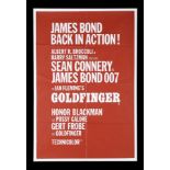 GOLDFINGER (1964) - UK Double Crown Poster, c.1960's Re-Release