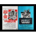 LIVE AND LET DIE (1973)/ON HER MAJESTY'S SECRET SERVICE (1969) - UK Quad Double-Bill Poster, 1974 Re