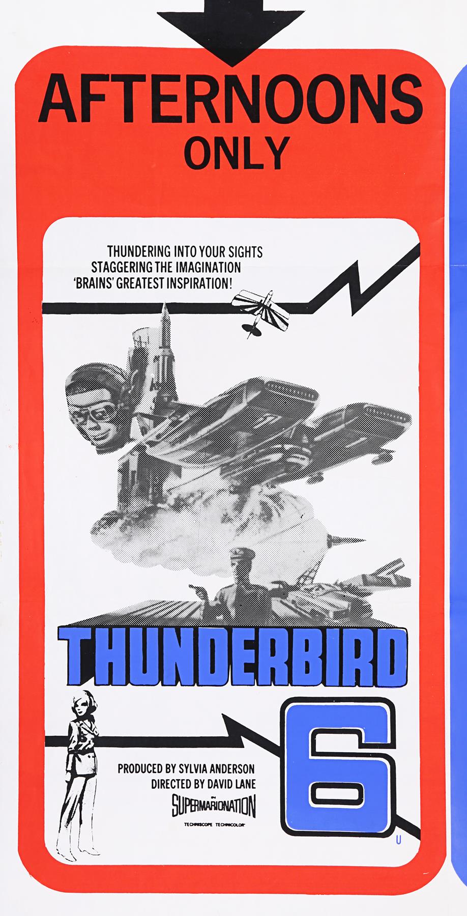 GOLDFINGER (1964)/THUNDERBALL (1965)/THUNDERBIRD 6 (1968) - UK Double Crown Poster, 1968 Re-Release - Image 4 of 5