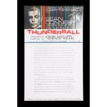 THUNDERBALL (1965) - UK Advance Press Release, 1965