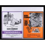 THUNDERBALL (1965) / YOU ONLY LIVE TWICE (1967) - UK Quad Double-Bill Poster, 1968 Re-Release