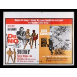 DR. NO (1962) / YOU ONLY LIVE TWICE (1967) - UK Quad Double-Bill Poster, 1968 Re-Release