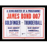 GOLDFINGER (1964) / THUNDERBALL (1965) - UK Quad Double-Bill Poster, 1968 Re-Release