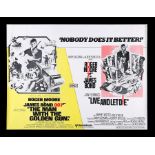 THE MAN WITH THE GOLDEN GUN (1974)/LIVE AND LET DIE (1973) - UK Quad Double-Bill Poster, 1977 Re-Rel