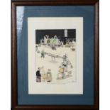 W. Heath Robinson, Early Methods of Cleaning, hand tinted print, 26 by 18cm.