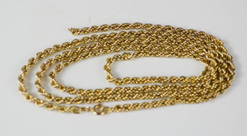 A 9ct gold twist necklace, 6.8g. A/F