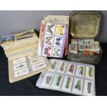 A quantity of cigarette cards, some sets and a group of antique cigarette cards with original boxes.