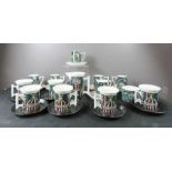 Portmeirion part coffee sets, Magic Garden and Magic City patterns.