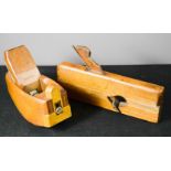A wooden Compass plane and a Bird Mouth Shoulder plane.