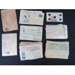 A group of early Indian stamps on envelopes, dating from 1920s, one including seals.