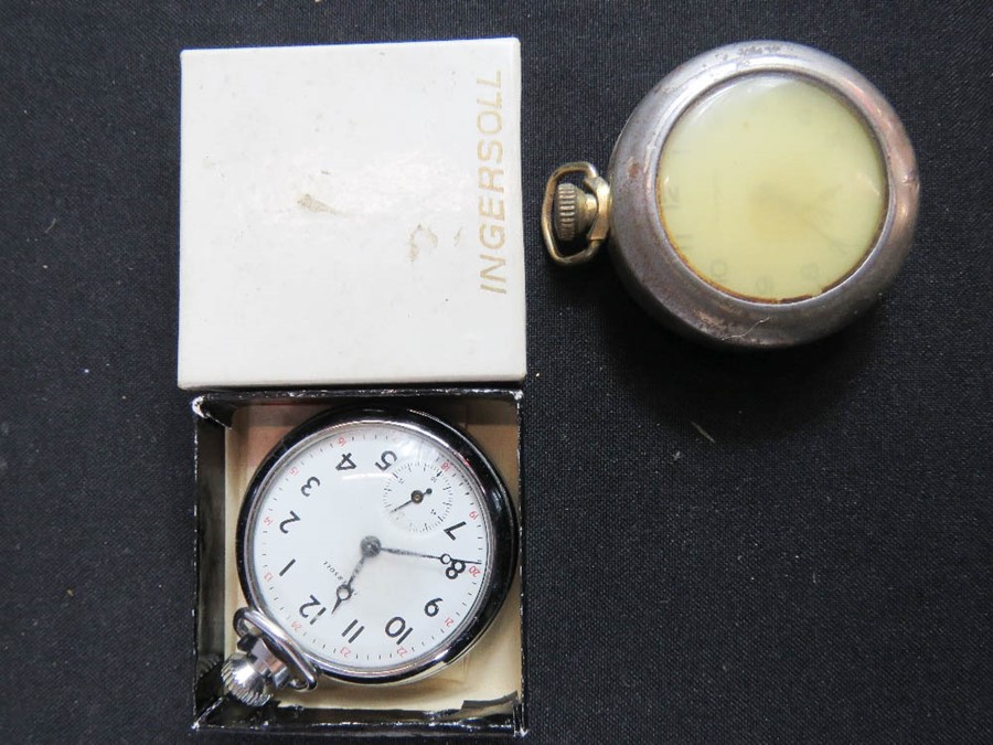 Two Ingersol pocket watches.