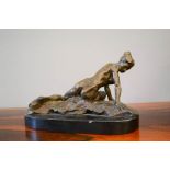 A bronze figure, study of a nude, 20cm high.