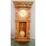 An Austrian Vienna wall clock, in mahogany.