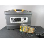 Rhino professional labelling tool, in the original box, together with a similar unboxed labelling