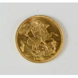 A 1911 gold full sovereign, George V.