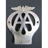 An AA car badge no 0S53996.