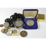 An 1890 silver crown together with a quantity of various GB coins and commemorative coins.
