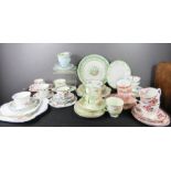 A quantity of china to include Foley, tea cups, saucers, plates and other pieces.