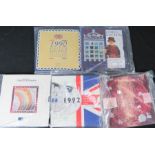 A group of five Royal Mint proof sets: 1990-1994 inclusive.