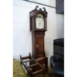 An 18th century Peterborough longcase clock, by H. Meyer, the painted Roman numeral dial with