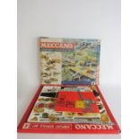 A Meccano Airport services set in the original box.