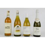 Four bottle of wine, 1991 Sauvignon Blanc, Montana Sauvignon, Rene Dubarry Vin Blanc, Moscato