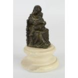 A French 19th century bronze Madonna & Child, 10cm high.