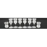 A set of Scottish thistle crystal glasses.