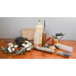 A group of instruments to include an Arnold & Sons Surgical Instrument manufacturer box, blow torch,