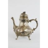 A Wilkens & Sohne silver coffee pot, circa 1890, 800 grade, Bremen-Hemelingen, 32toz.