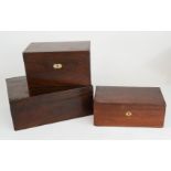 Three 19th century work boxes.