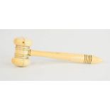 A Victorian ivory carved gavel.