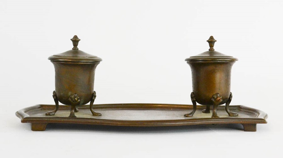 A bronze inkwell by WT&S reg no 588668.