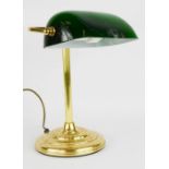 An American style desk lamp with green shade, 33cm high.