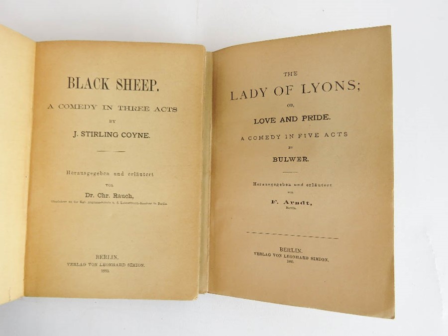 Rauch's English Readings: The Lady of Lyons or Love and Pride a Comedy in FIve Acts, Berlin 1883, - Image 2 of 2