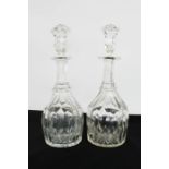 Two cut glass decanters circa 1900, 33cm high.