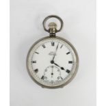 A silver pocket watch.