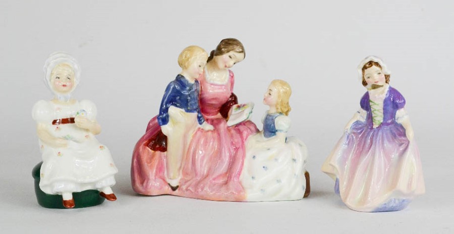 Three Royal Doulton figures, Kathy HN2346, Dinky Do HN1678, 12cm high and Bedtime Story HN2059.