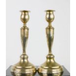 A pair of silver candlesticks, Birmingham, weighted bases, 20cm high.