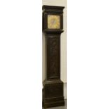 An 18th century oak longcase clock Richard Rayment of Bury St Edmonds, with brass Roman numeral