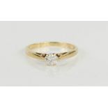 A 9ct gold diamond solitaire ring, 1.6g.