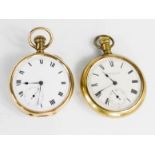 Two gold plated 19th century pocket watch, one by Elgin.