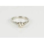 An 18ct white gold solitaire ring, approx 0.5ct diamond, 4.9g.