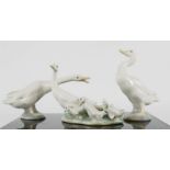 Three Lladro geese.