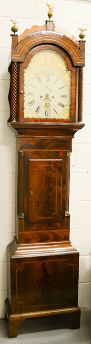 A 19th century mahogany long case clock by D Goodman of Pont y Pridd, eight day movement, the