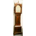 A 19th century mahogany long case clock by D Goodman of Pont y Pridd, eight day movement, the